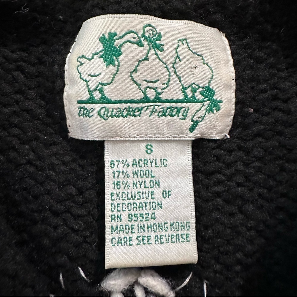 Vintage Quacker Factory Black Snowflake Sweater S/M Winter Holiday Knit - Picture 5 of 8